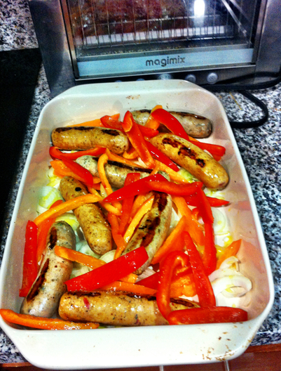 OinK Chicken Sausage and Peppers